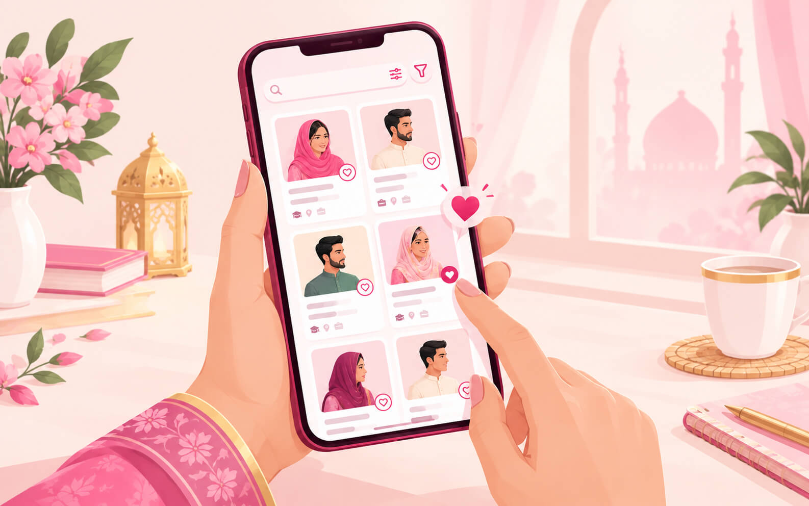 ফোনে প্রোফাইল খোঁজা ও আগ্রহ পাঠানো