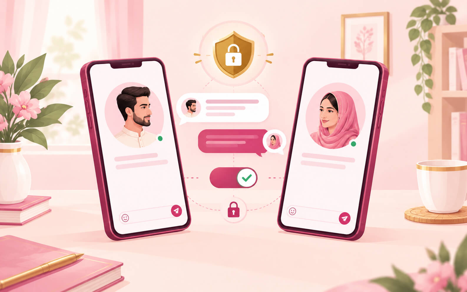 দুটি ফোনে সম্মতিতে গোপনীয় বার্তা